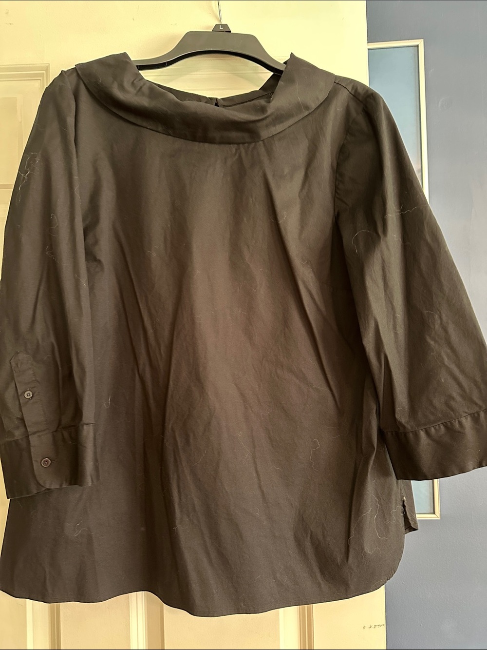Talbots Black Round-Neck Blouse - Picture 1 of 5